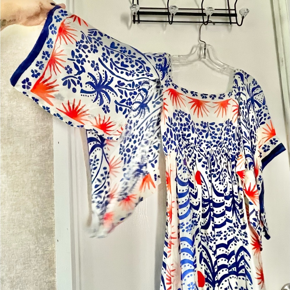 FARM RIO Afternoon Breeze Caftan Midi-Dress with Pockets - Picture 6 of 13